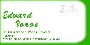 edvard voros business card